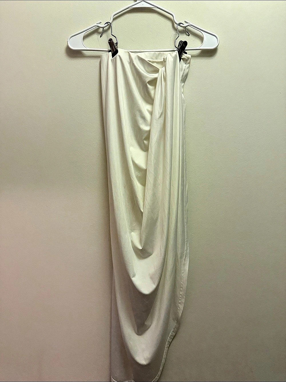 Draped Maxi Skirt in White Like New